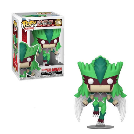 An image of an Elemental Hero Avian #1597 Funko Pop! from Yu-Gi-Oh.