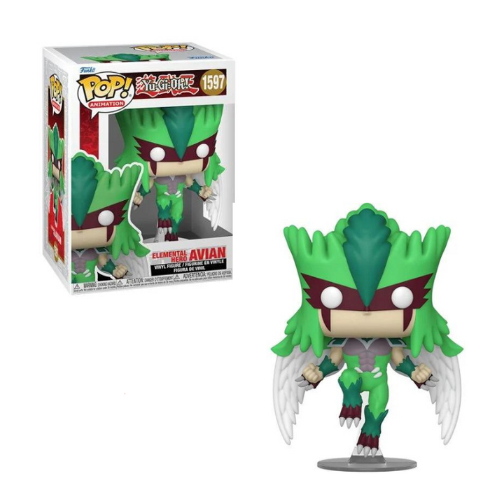 An image of an Elemental Hero Avian #1597 Funko Pop! from Yu-Gi-Oh.