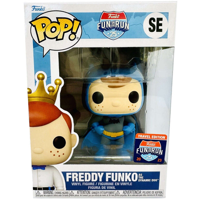 Freddy Funko as The Dynamic Duo #SE 2023 Fun On The Run Travel Edition Funko Pop! Fun On The Run