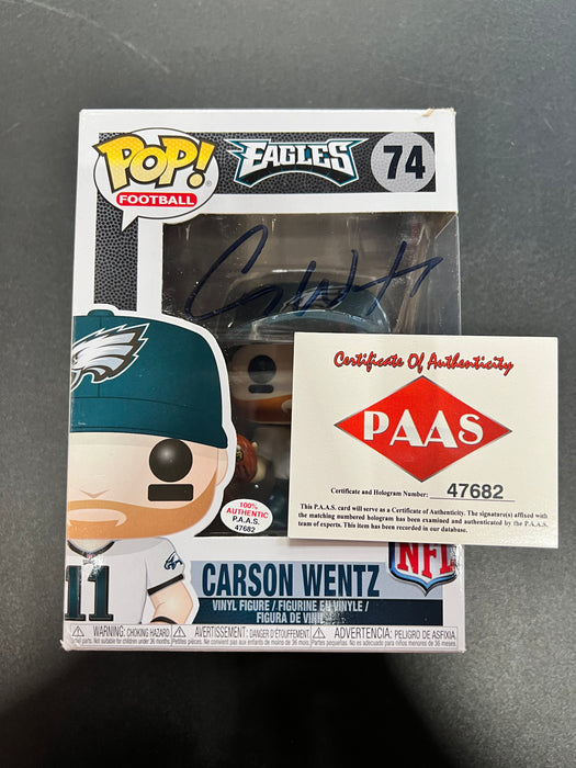 ***Signed*** Carson Wentz #74 Funko Pop! NFL Football Eagles