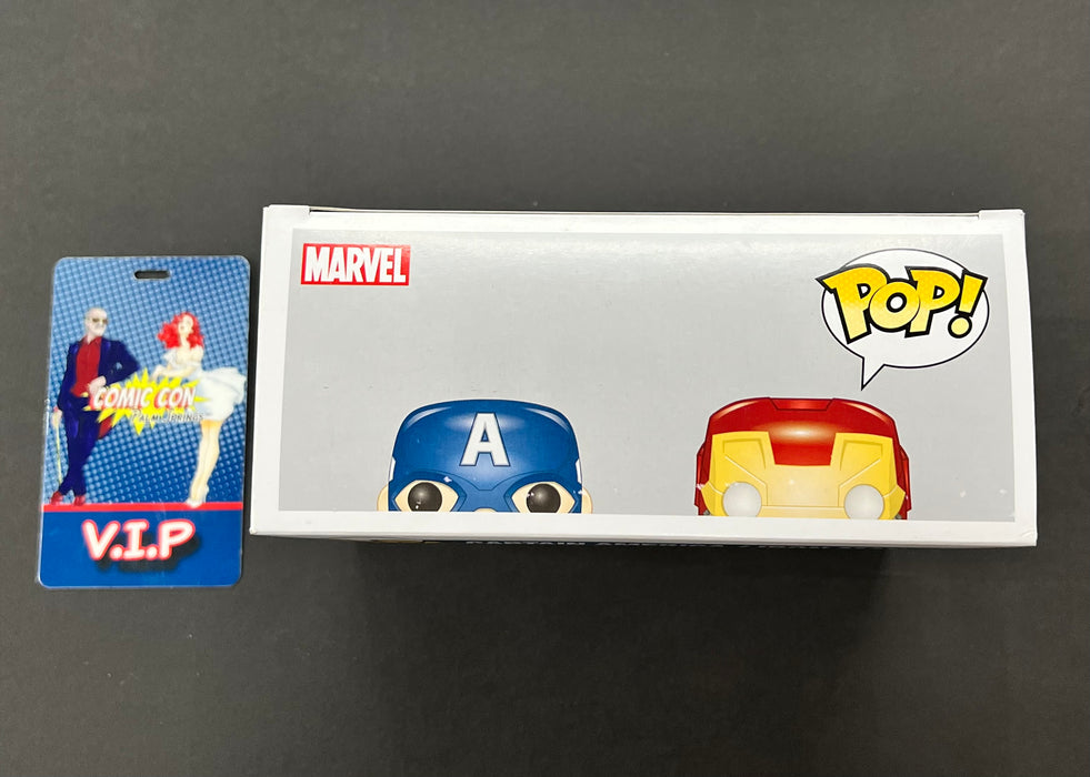 ***Signed*** Captain America/ Iron Man (2-Pack) Exclusive Marvel Collector Corps Funko Pop! Marvel Captain America Civil War