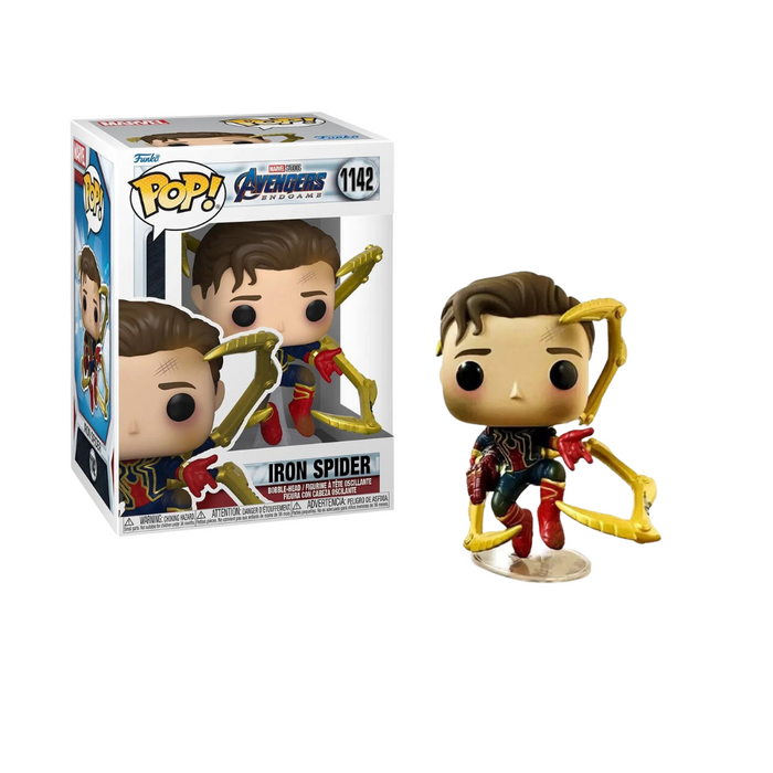 An Iron Spider Funko Pop! figure, #1142 from Marvel Avengers Endgame.