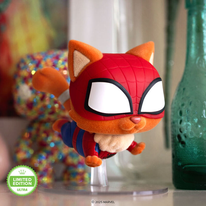 Spider-Cat (Flocked) #1509 Limited Edition Ultra 5000 PCS Funko with Pop! Protector