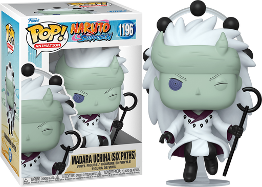 A Funko Pop! vinyl figure of Madara Uchiha in his Sage Of Six Paths form from Naruto Shippuden, number 1196 in the Animation series.