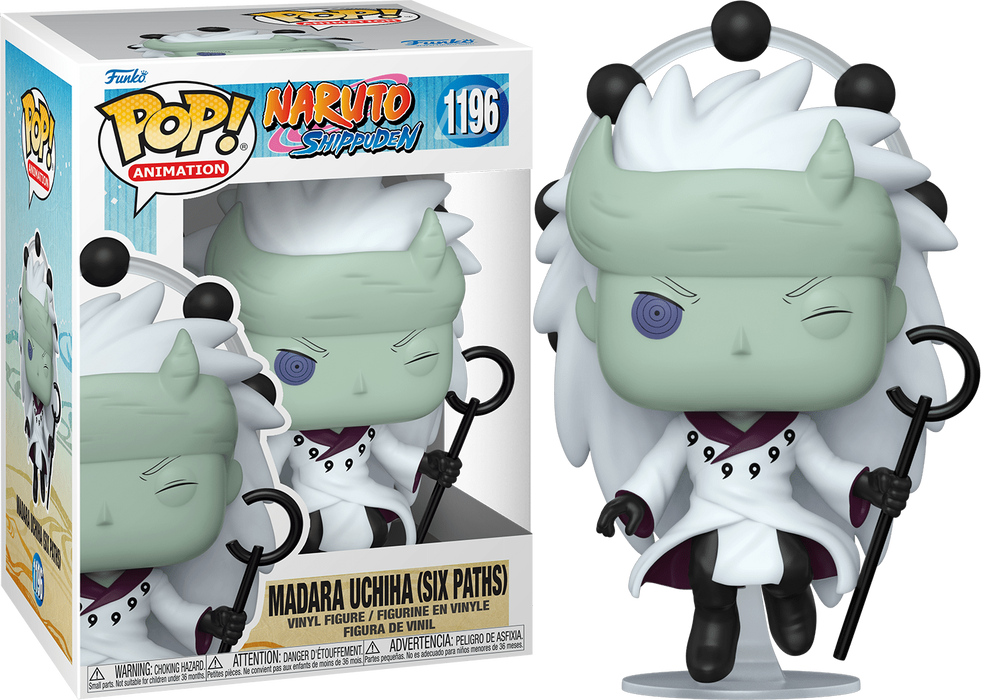 A Funko Pop! vinyl figure of Madara Uchiha in his Sage Of Six Paths form from Naruto Shippuden, number 1196 in the Animation series.