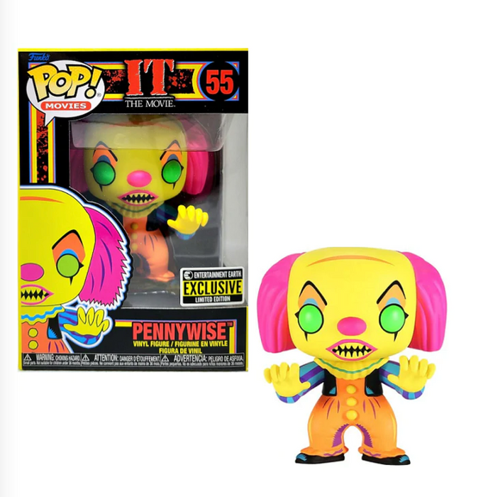Pennywise #55 Entertainment Earth Exclusive Funko Pop! Movies IT The Movie Black Light