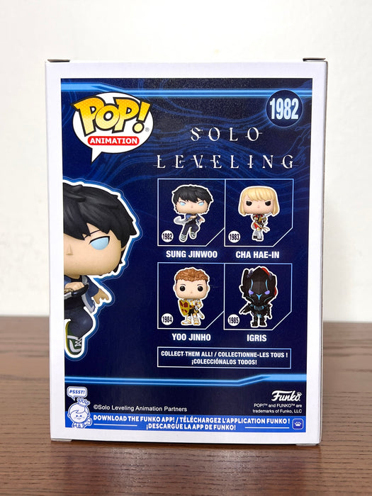 JSA Certified Aleks Le Signed Solo Leveling Sung Jinwoo Funko Pop! Vinyl Figure #1982 With Protector