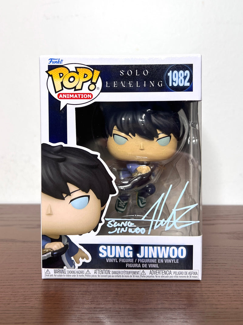 Solo Leveling Sung Jinwoo #1982 Funko Pop Signed by Aleks Le PSA