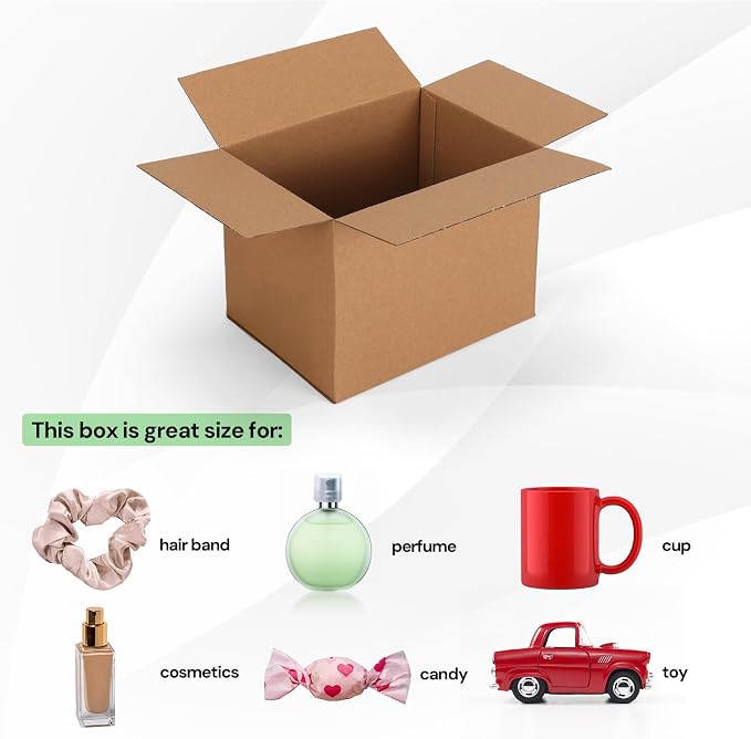 R&R Corrugated Shipping Boxes 8" x 6" x 6" (25 Pack)
