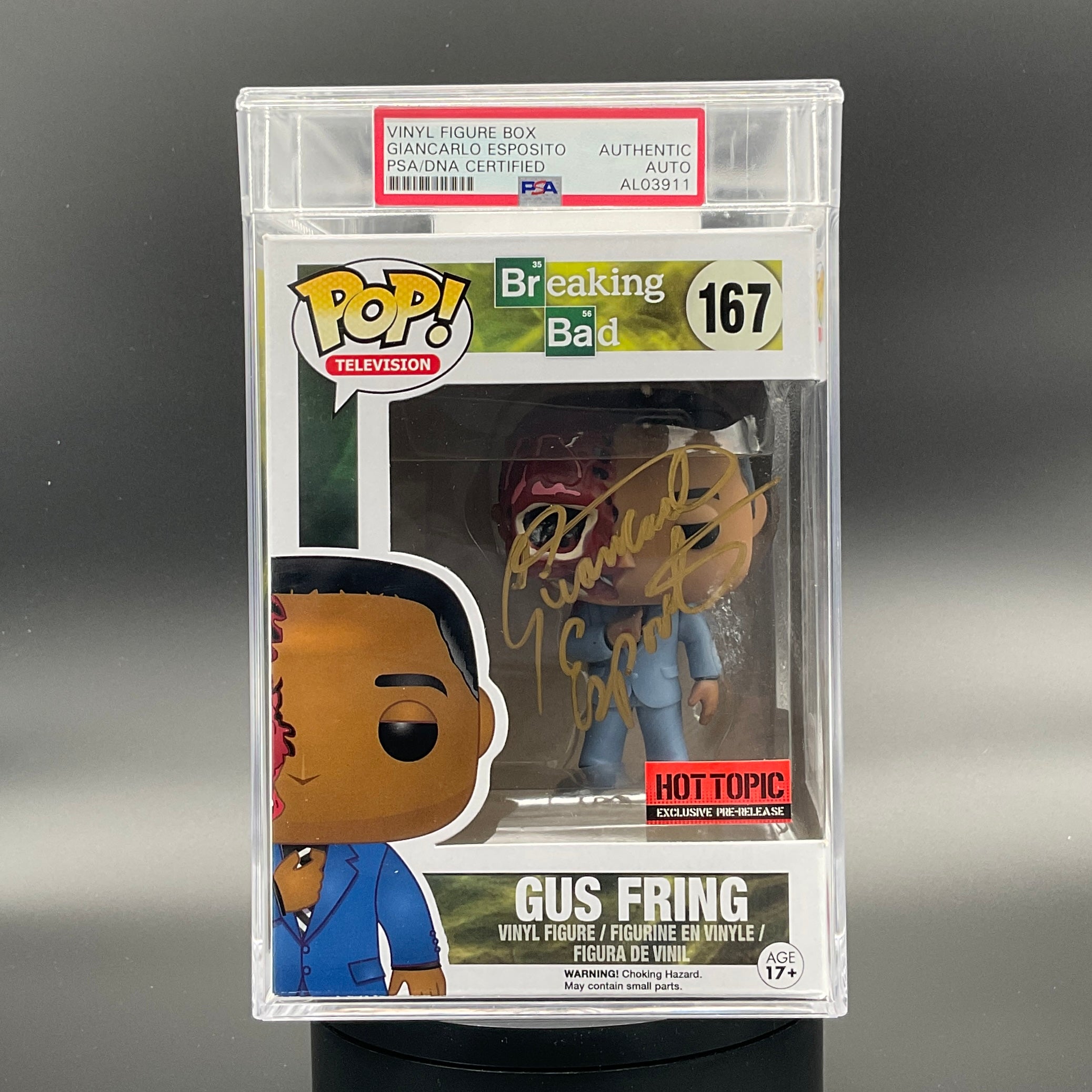 PSA Certified*** Gus Fring #167 Hot Topic Pre-Release Funko Pop