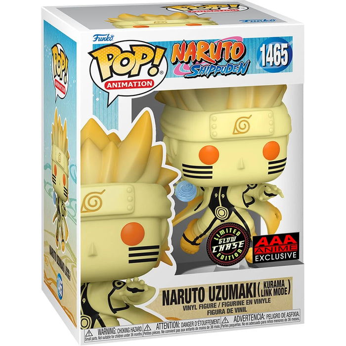 Naruto Uzumaki (Kurama Link Mode) #1465 Glow Chase Limited Edition AAA Exclusive Funko Pop! Animation Naruto Shippuden