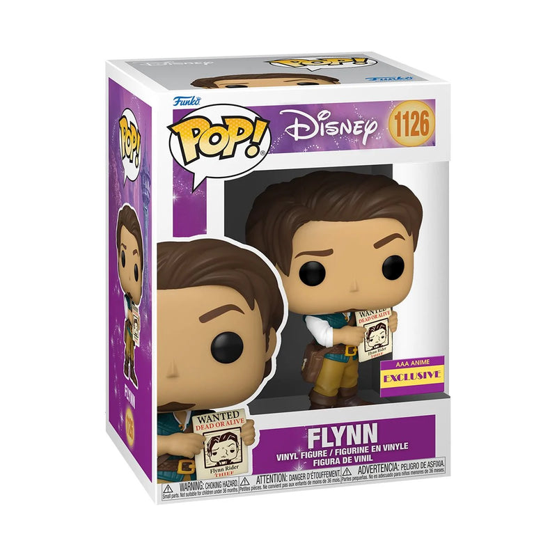 Disney Tangled Flynn Rider Wanted Poster Pop! Vinyl Figure #1126 - AAA Anime Exclusive