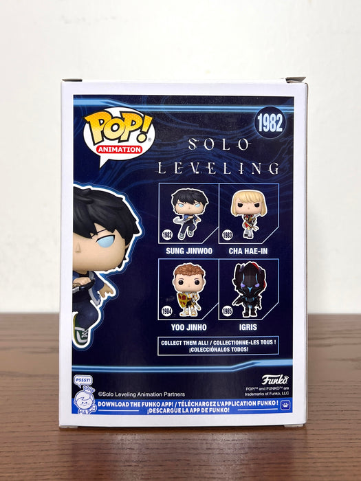 JSA Certified Aleks Le Signature Solo Leveling Sung Jinwoo Glow CHASE Funko Pop! Vinyl Figure #1982 With Protector