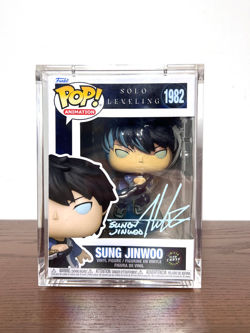 Solo Leveling Sung Jinwoo #1982 CHASE Funko Pop Signed by Aleks Le PSA