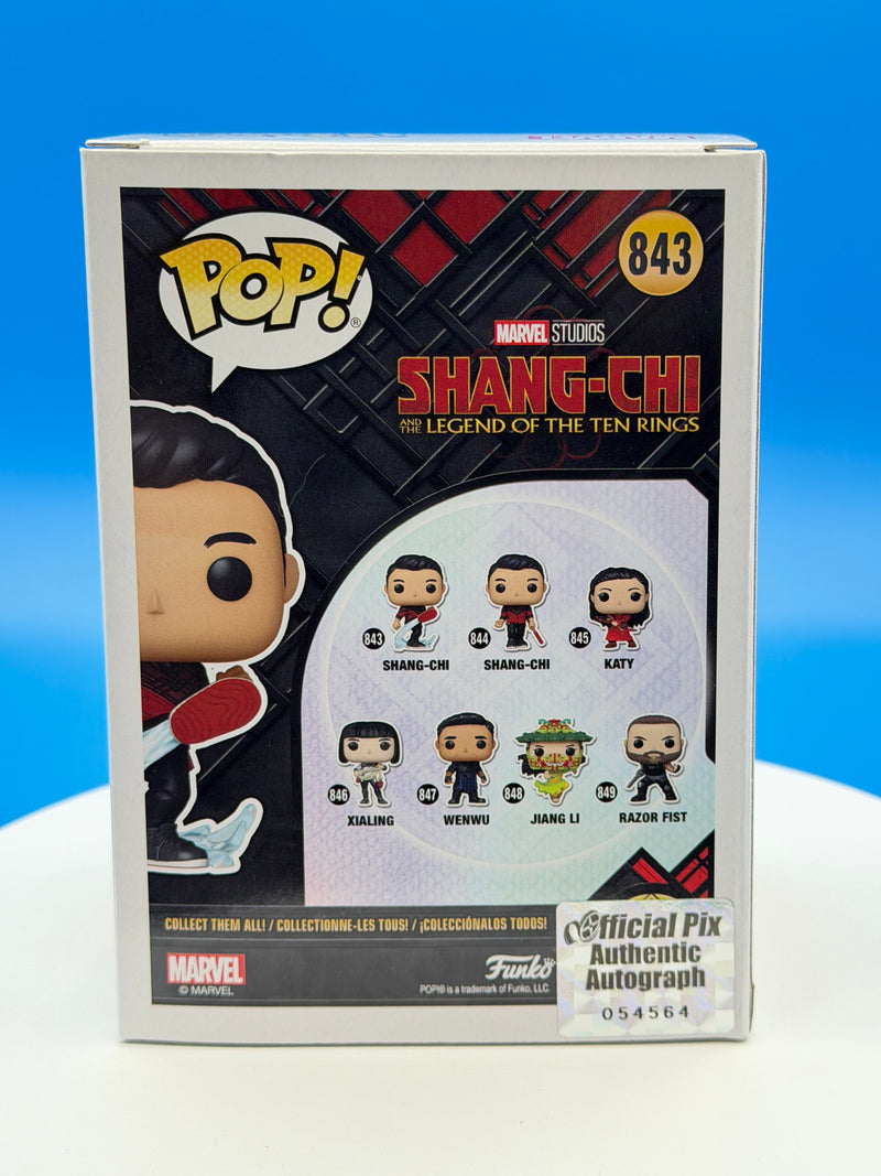 SIGNED by Simu Liu Shang-Chi #843 Funko Pop Vinyl Figure Marvel Shang-Chi and the Legend of the Ten Rings