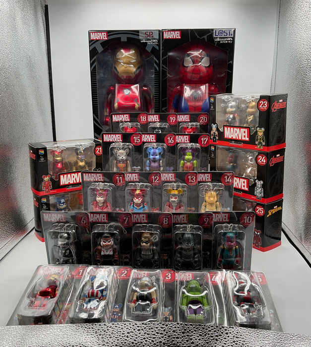2021 BE@RBRICK Marvel Happy Lottery Award All 27  full complete Set JP