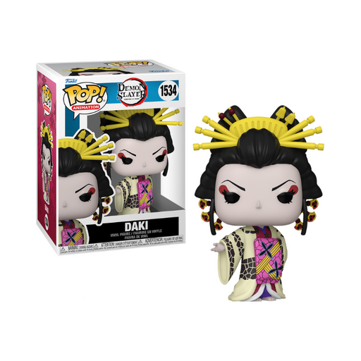 A Funko Pop! vinyl figure of Daki from the animation Demon Slayer, displayed with its packaging.