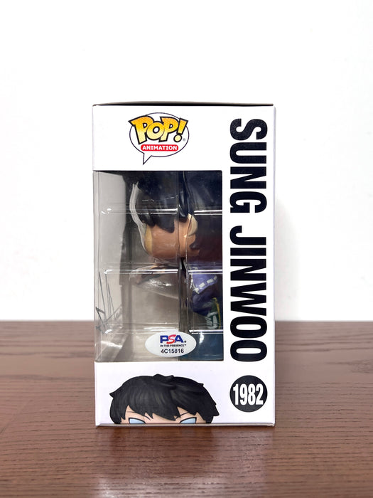 JSA Certified Aleks Le Signature Solo Leveling Sung Jinwoo Glow CHASE Funko Pop! Vinyl Figure #1982 With Protector