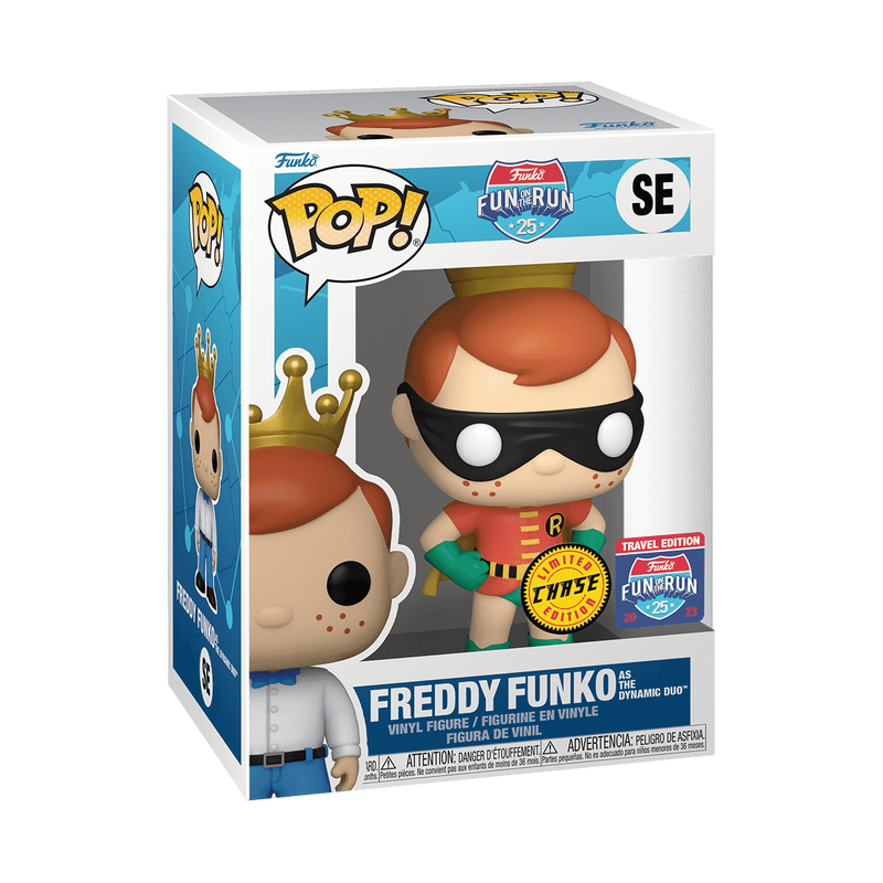 Freddy Funko as The Dynamic Duo #SE Chase Limited Edition 2023 Fun On The Run Travel Edition Funko Pop!