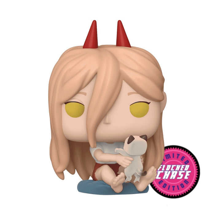 Chainsaw Man Power with Meowy #1766 Flocked CHASE Chalice Collectibles Exclusive Funko Pop! Figure