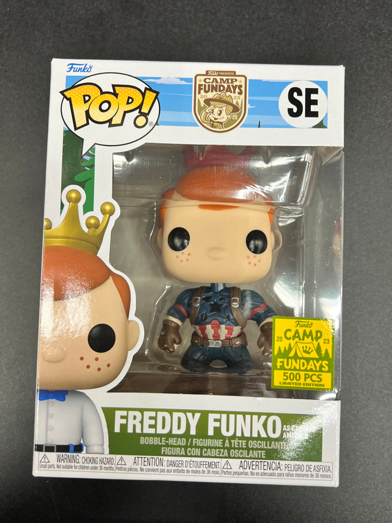 Freddy Funko As Captain America #SE 2023 Camp Fundays (500 Pcs) Funko Pop! Camp FunDays
