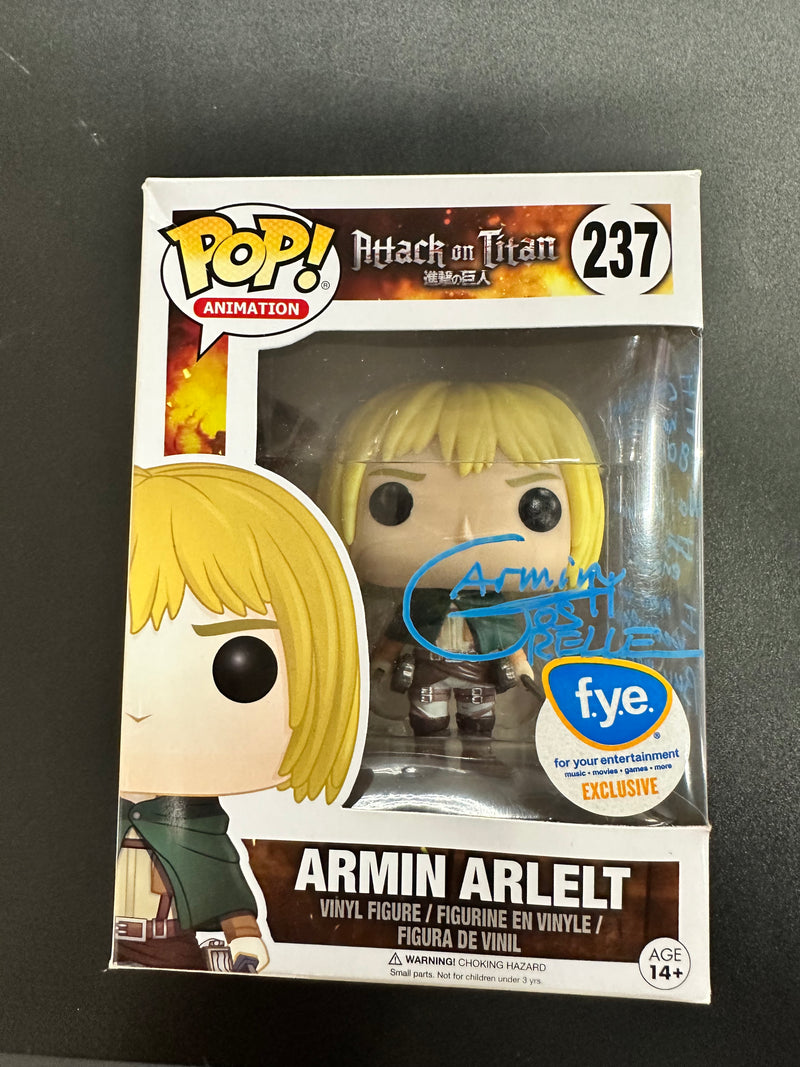 ***Signed***Armin Arlelt #237 FYE Exclusive Funko Pop! Animation Attack On Titan