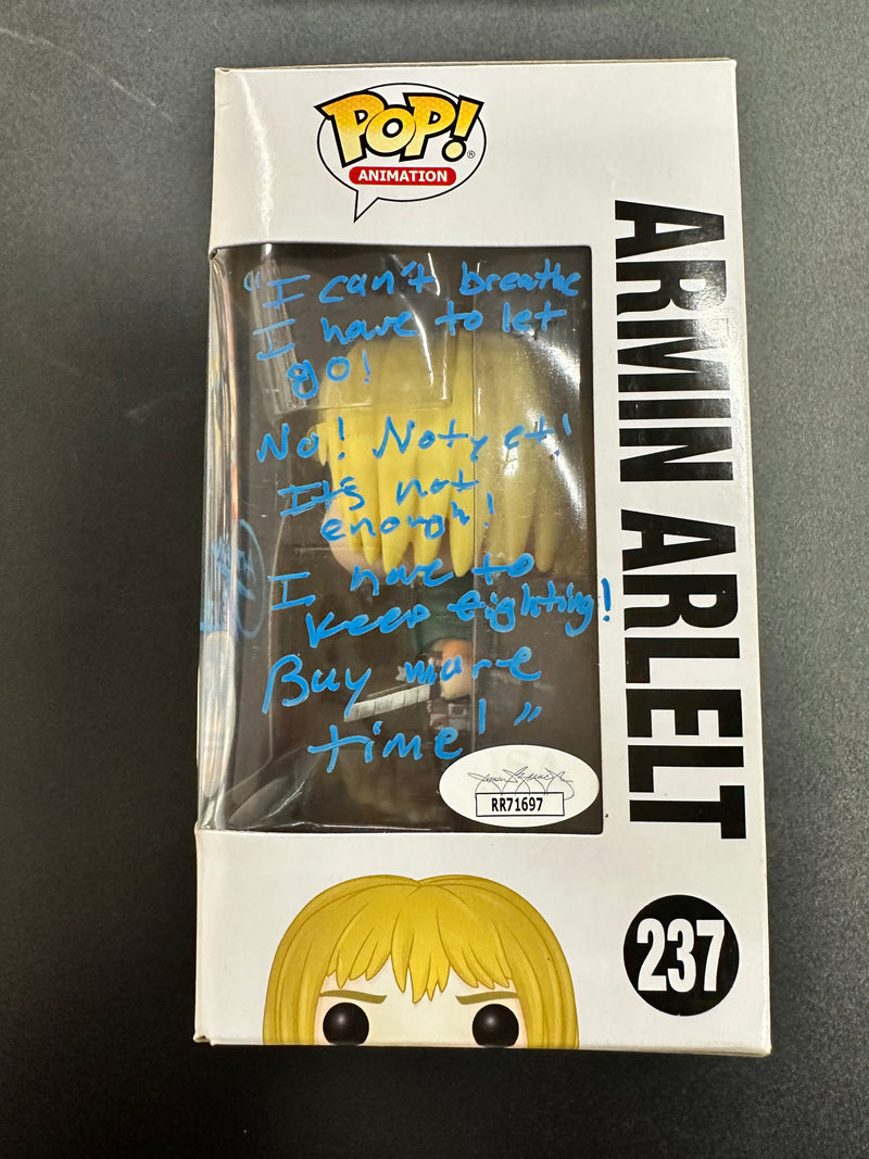 ***Signed***Armin Arlelt #237 FYE Exclusive Funko Pop! Animation Attack On Titan