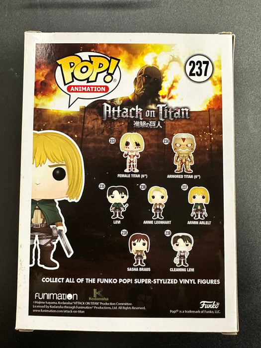 ***Signed***Armin Arlelt #237 FYE Exclusive Funko Pop! Animation Attack On Titan