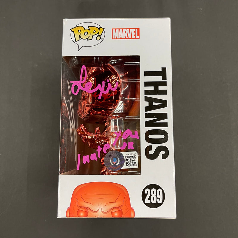 Thanos #289 Red Chrome Dual Signed by Josh Brolin & Lexi Rabe Funko Pop! Marvel Avengers Infinity War