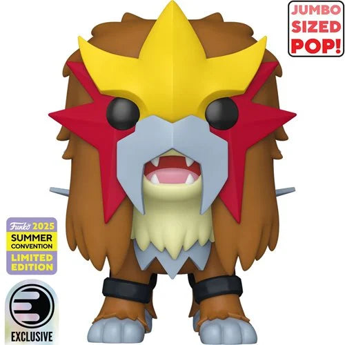 Pokemon Entei Jumbo Pop! Vinyl #1070 - 2025 Convention Exclusive