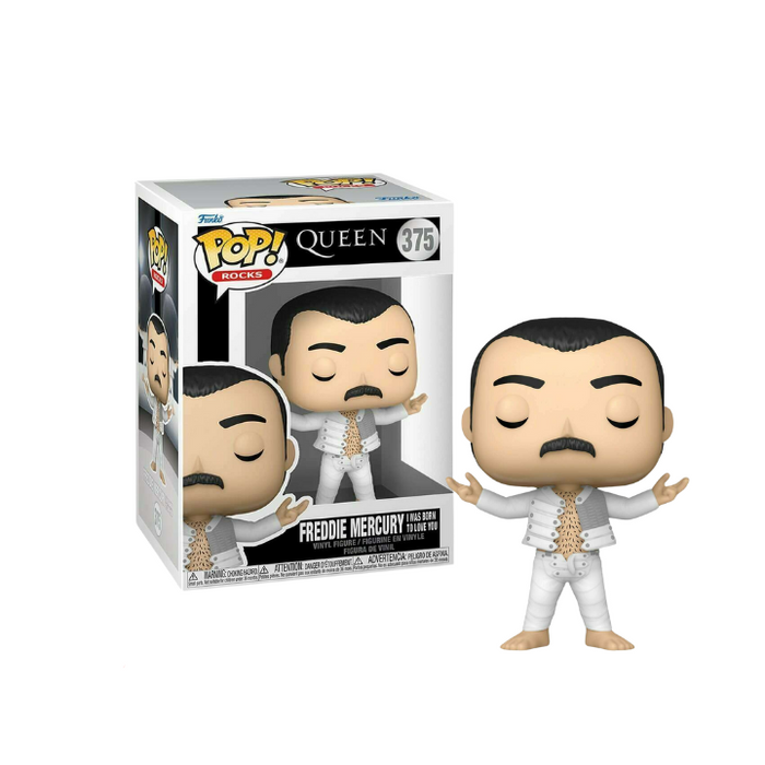 A Funko Pop! figure of Freddie Mercury from Queen, #375 in the Rocks series.