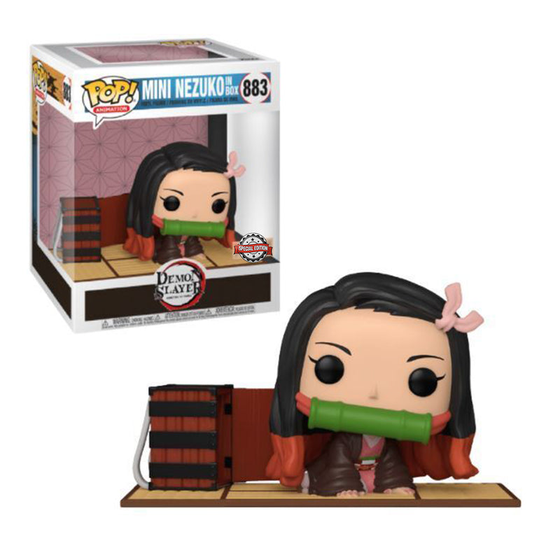 Demon Slayer Mini Nezuko In Box #883 Funko Pop! Deluxe Special Edition Sticker