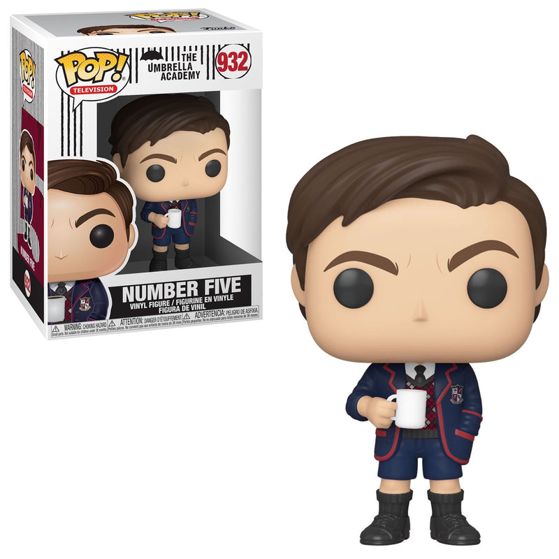 A Funko Pop! figure of Number Five from The Umbrella Academy, #932 in the Television series.