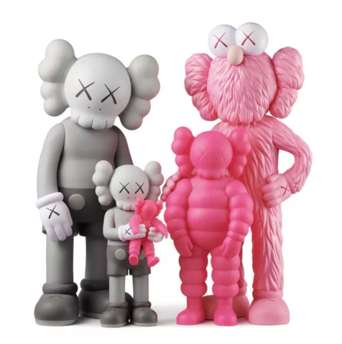 KAWS FAMILY Grey/Pink/Fluoro Pink Medicom Figure