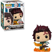 A Funko Pop! figure of Tanjiro Kamado from Demon Slayer, in his Hinokami Kagura Dance form, with "Special Edition" noted.